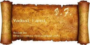 Vadnai Fanni névjegykártya
