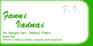 fanni vadnai business card